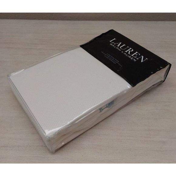 Ralph Lauren EDEN PIQUE White 100% Cotton Euro European Pillow Sham 26"x 26" - Picture 4 of 10